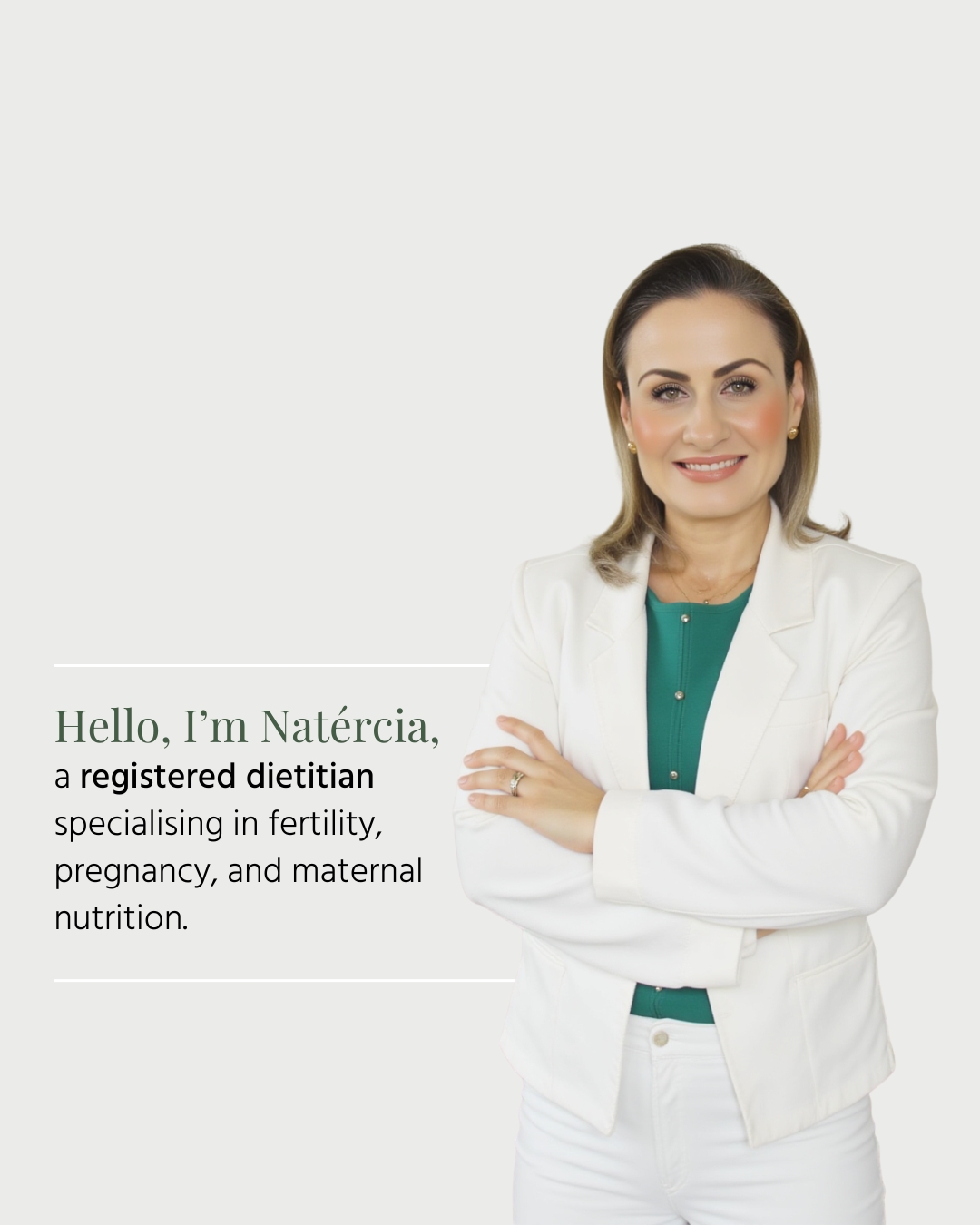 Natércia Ferreira fertility pregnancy and maternal dietitian providing personalised nutrition support for women and families