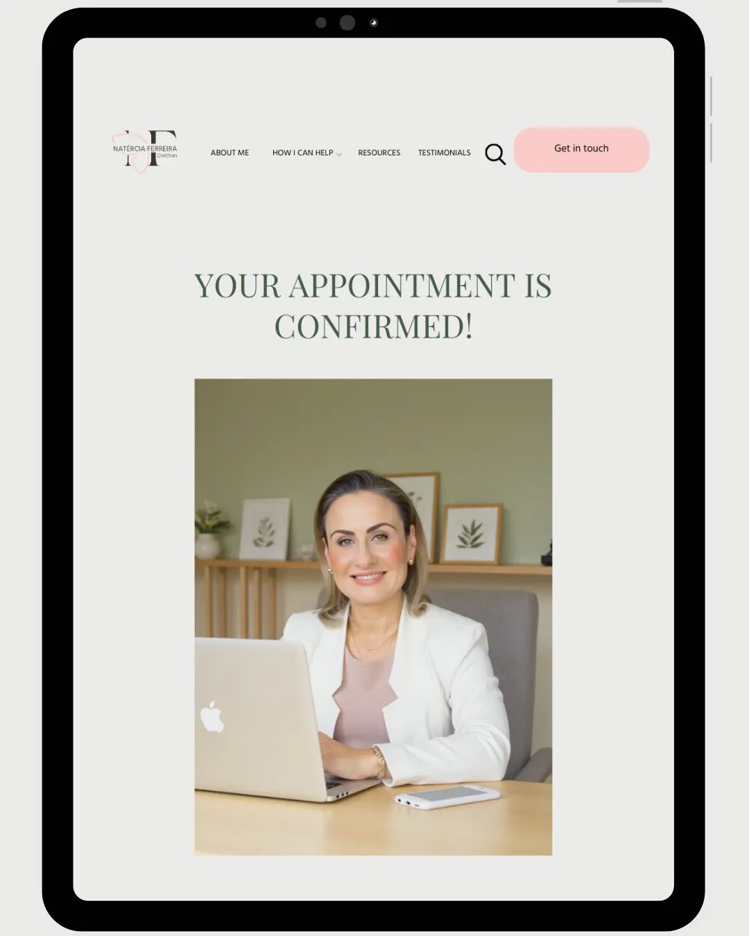 Your nutrition consultation appointment is confirmed with a specialist dietitian