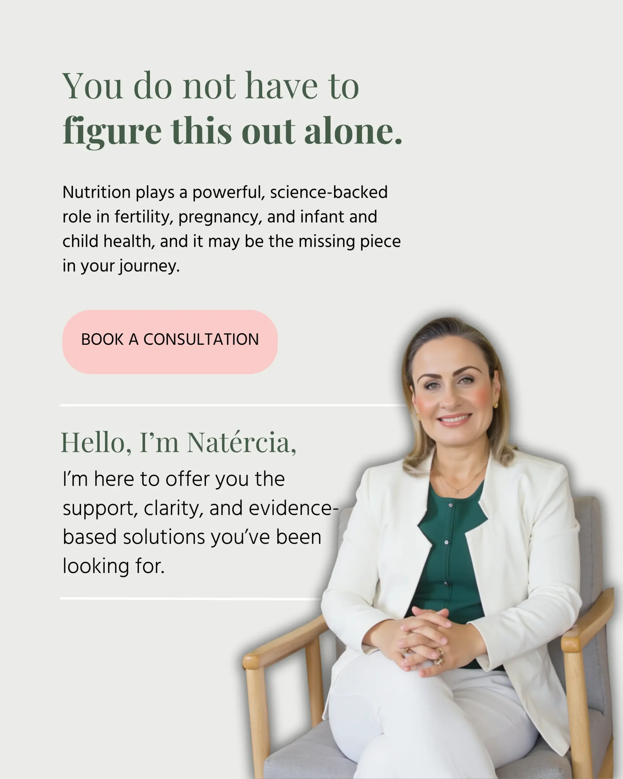 My Services: Natércia Ferreira, specialist in fertility, pregnancy, and infant and child nutrition support