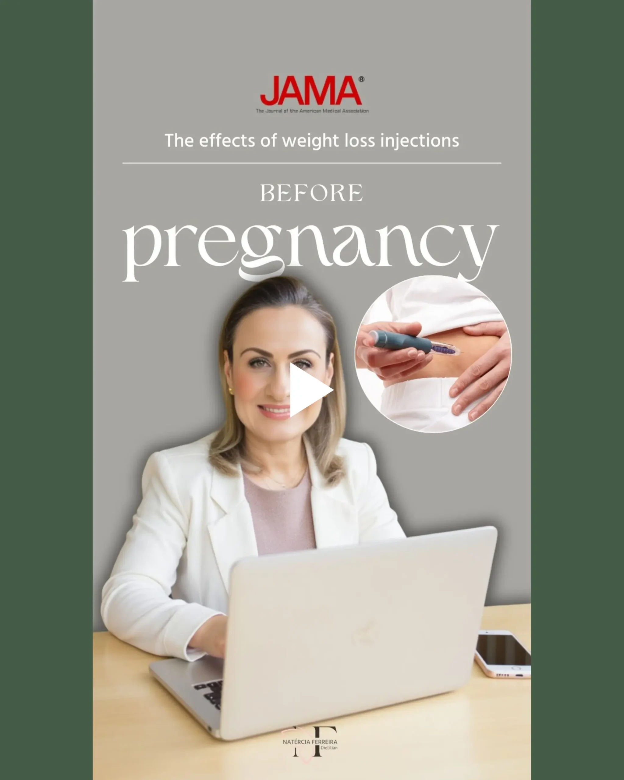 Weight loss injections and pregnancy planning discussed by maternal and fertility dietitian Natércia Ferreira